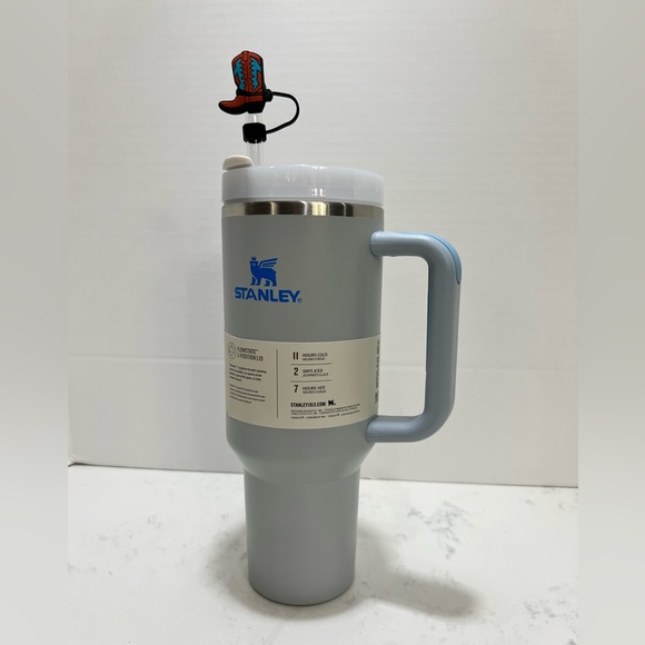 Stanley Gray Thermos with Blue Logo - Picture 6 of 10